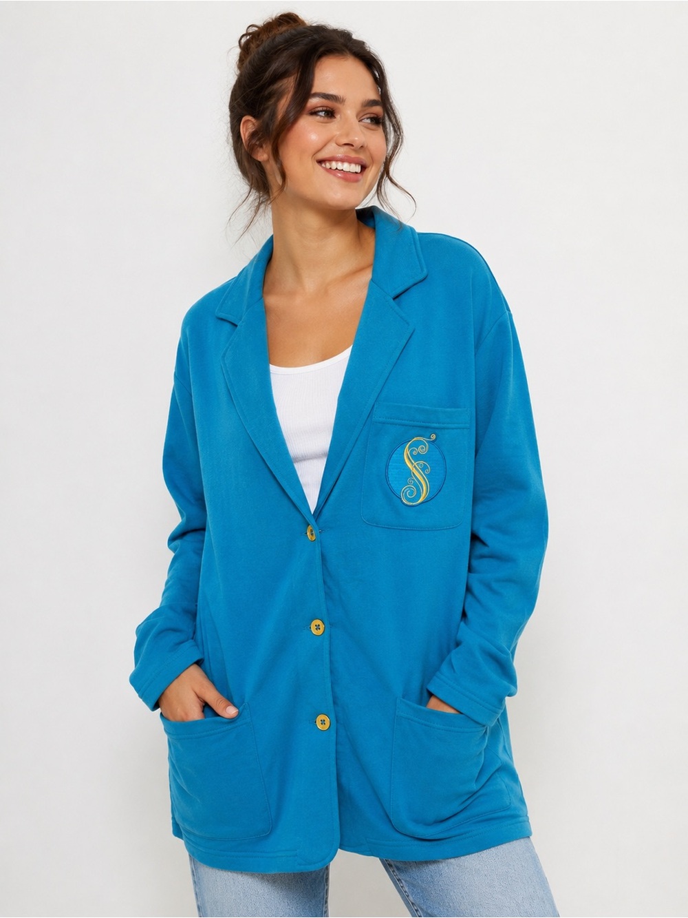 Wicked Universal Studios Shiz University Blue Blazer Cardigan Jacket XL NWT